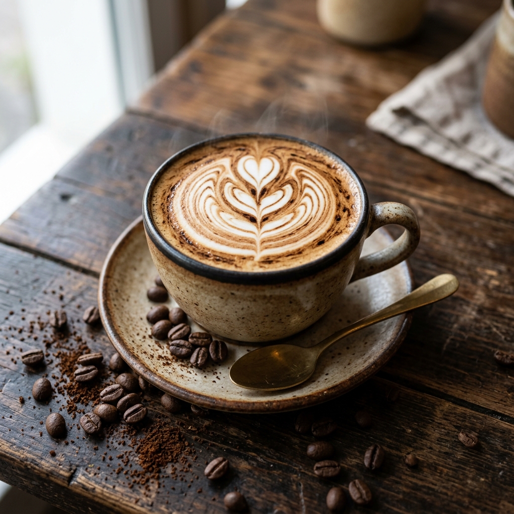 Freshly Brewed Latte Art at Pokket Cafe
